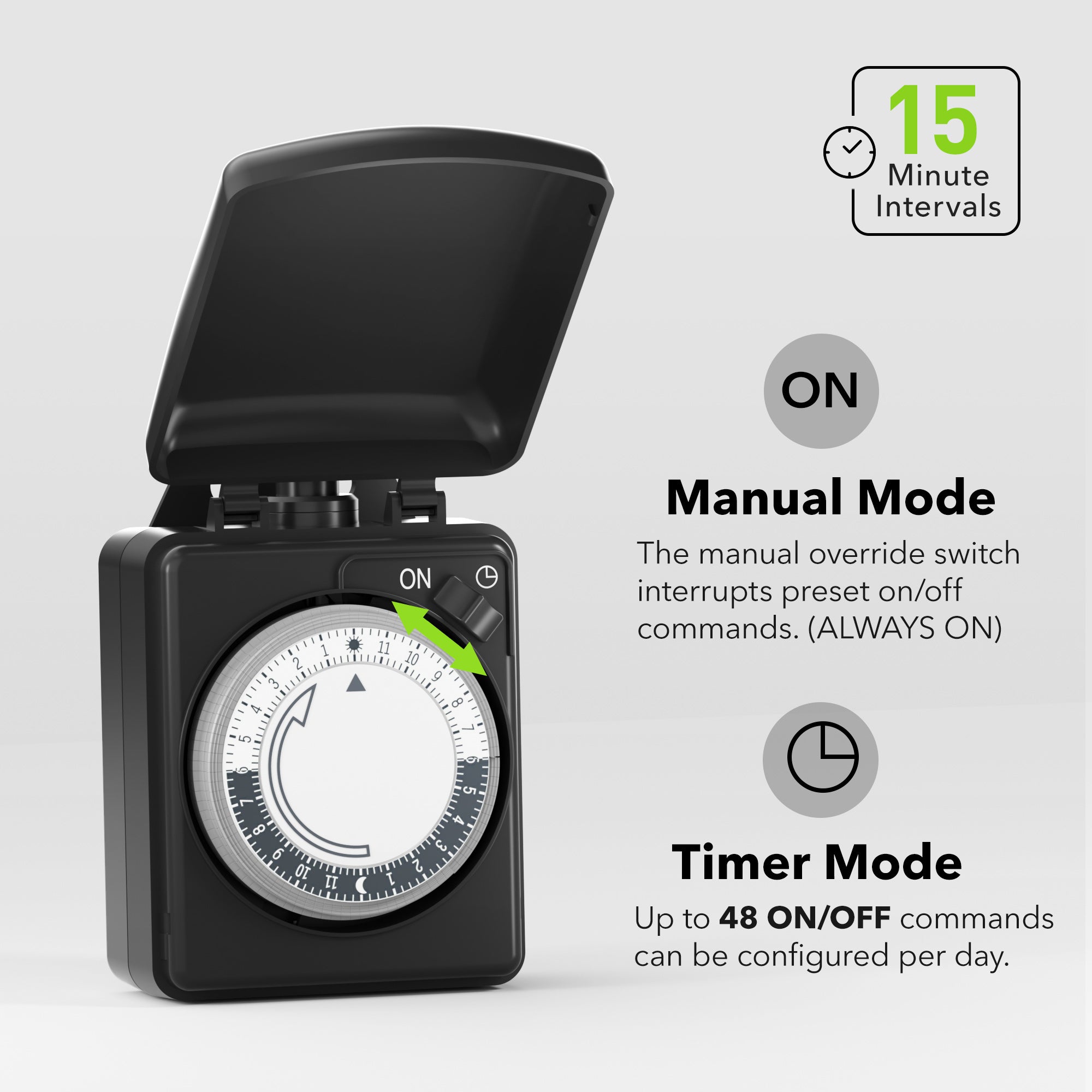 Outdoor Mechanical 24 Hour Programmable Dual Outlet Timer BN-LINK - BN-LINK