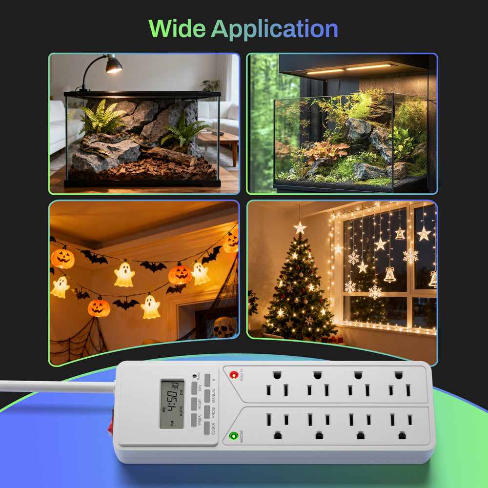 8 Outlet Strip Surge Protector with 7-Day Digital Timer BN-LINK