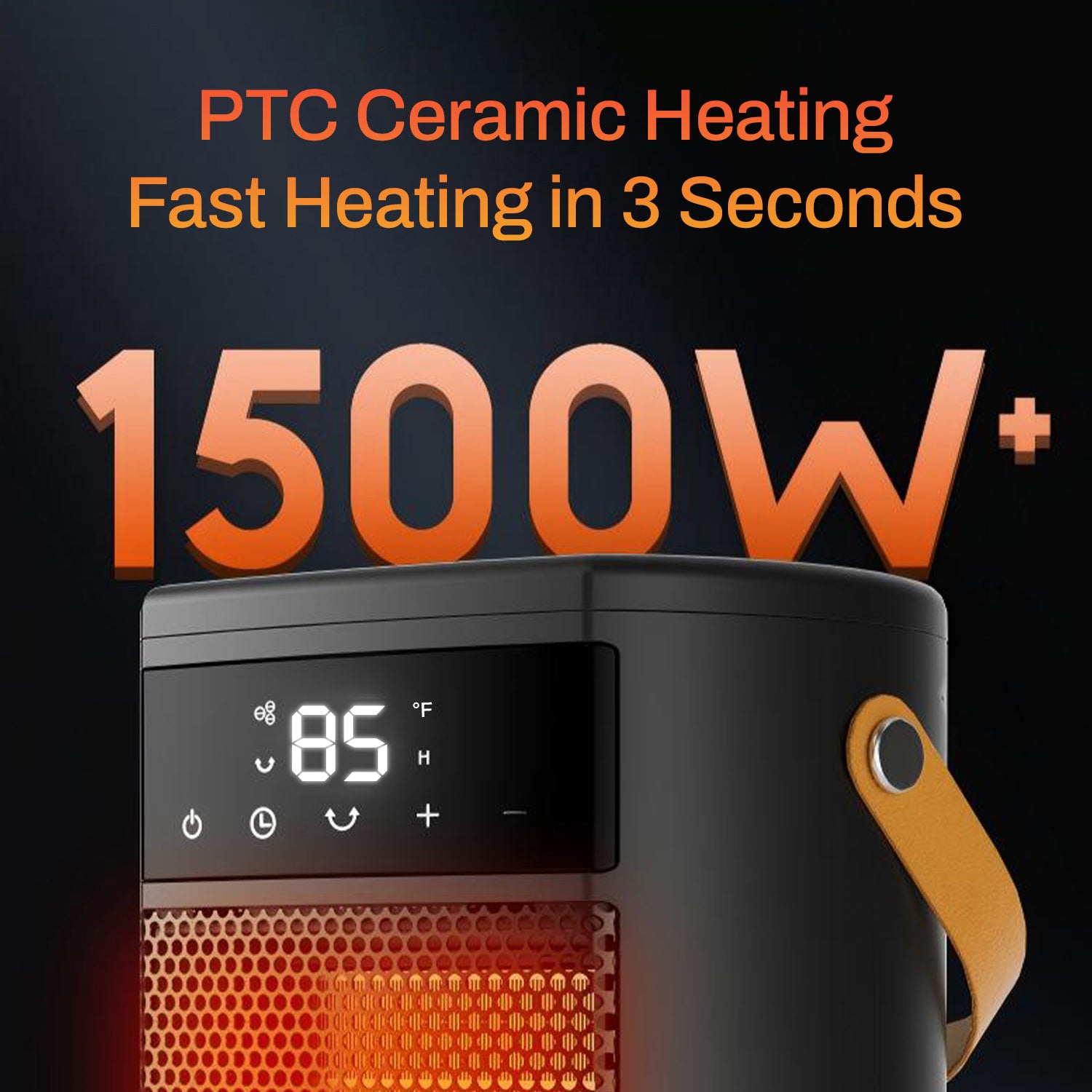 Oscillating Space Heater with Remote, 1500W Portable Electric Space Heater with Thermostat & Timer, Indoor Small Heater with Heating and Fan Modes for Bedroom, Office and Indoor Bn-link