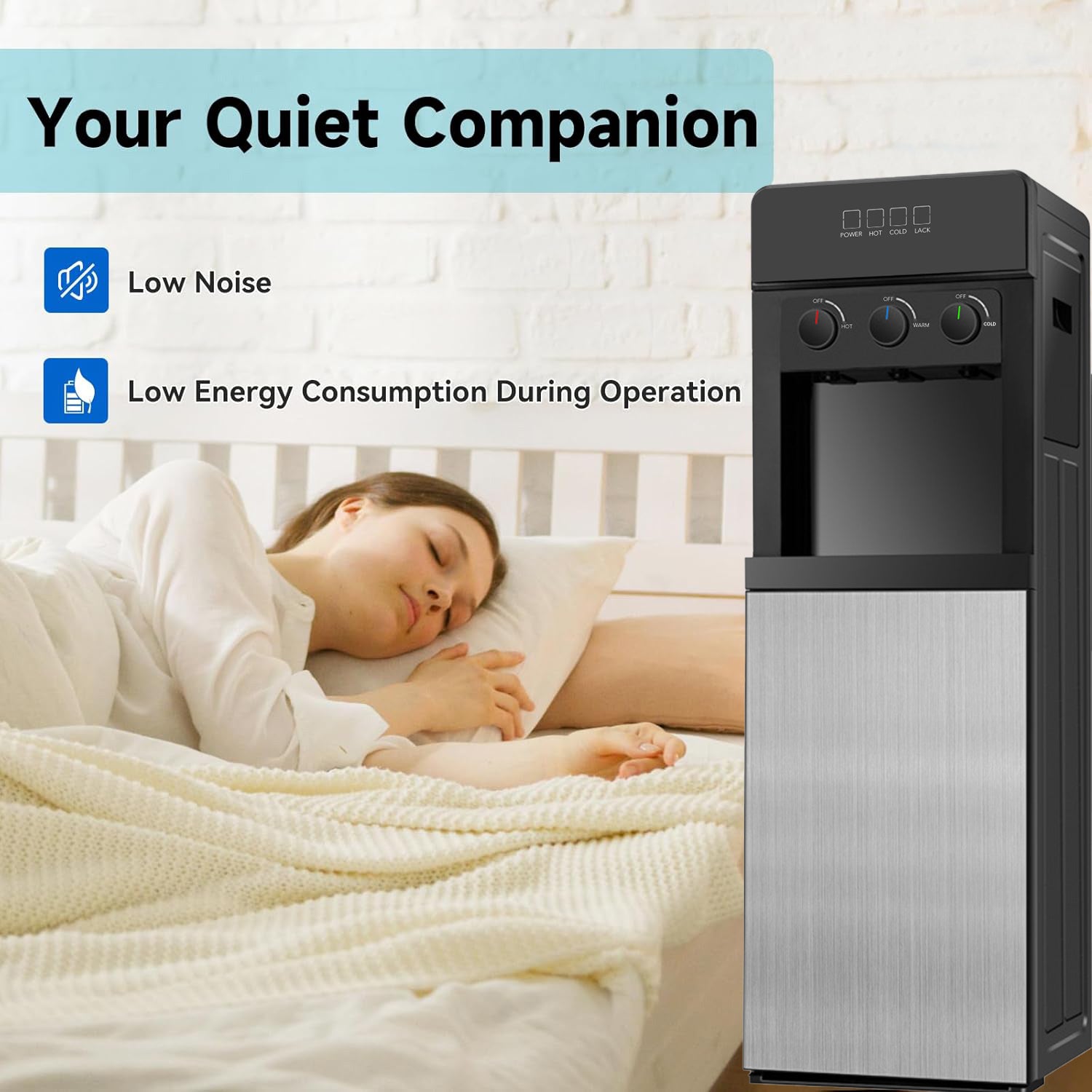 3 Temperature Bottom Load Water Cooler Dispenser with Lack Water Alert Low Noise Bn-link