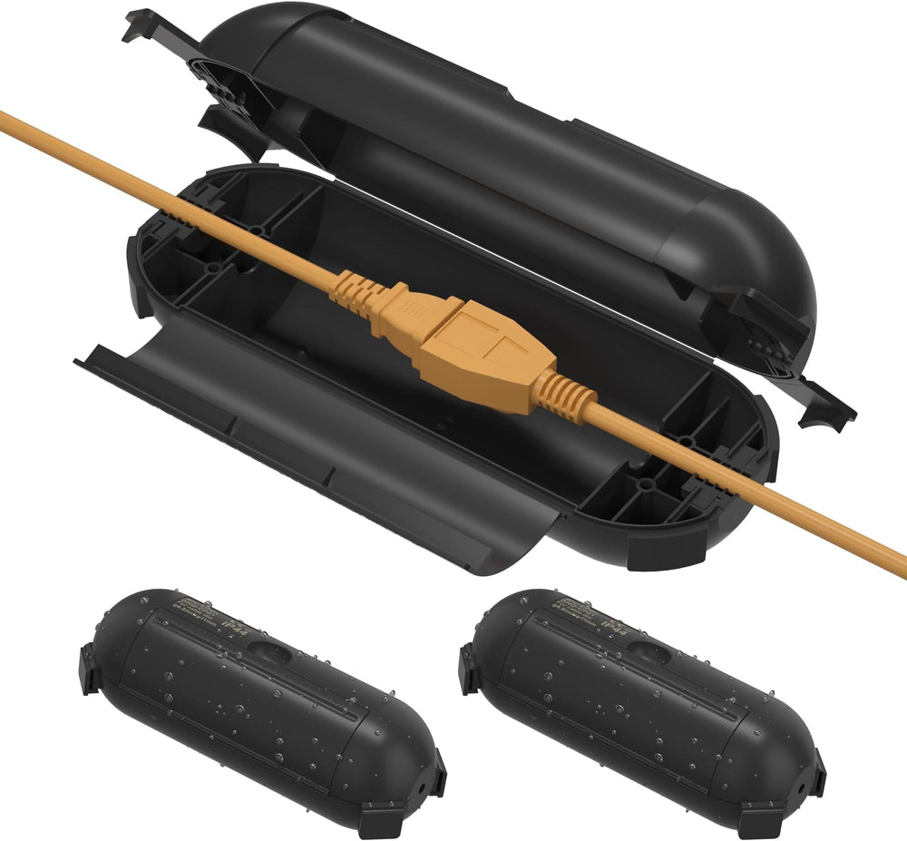 2 Pack Outdoor Extension Cord Safety Cover Waterproof, Weather Resista