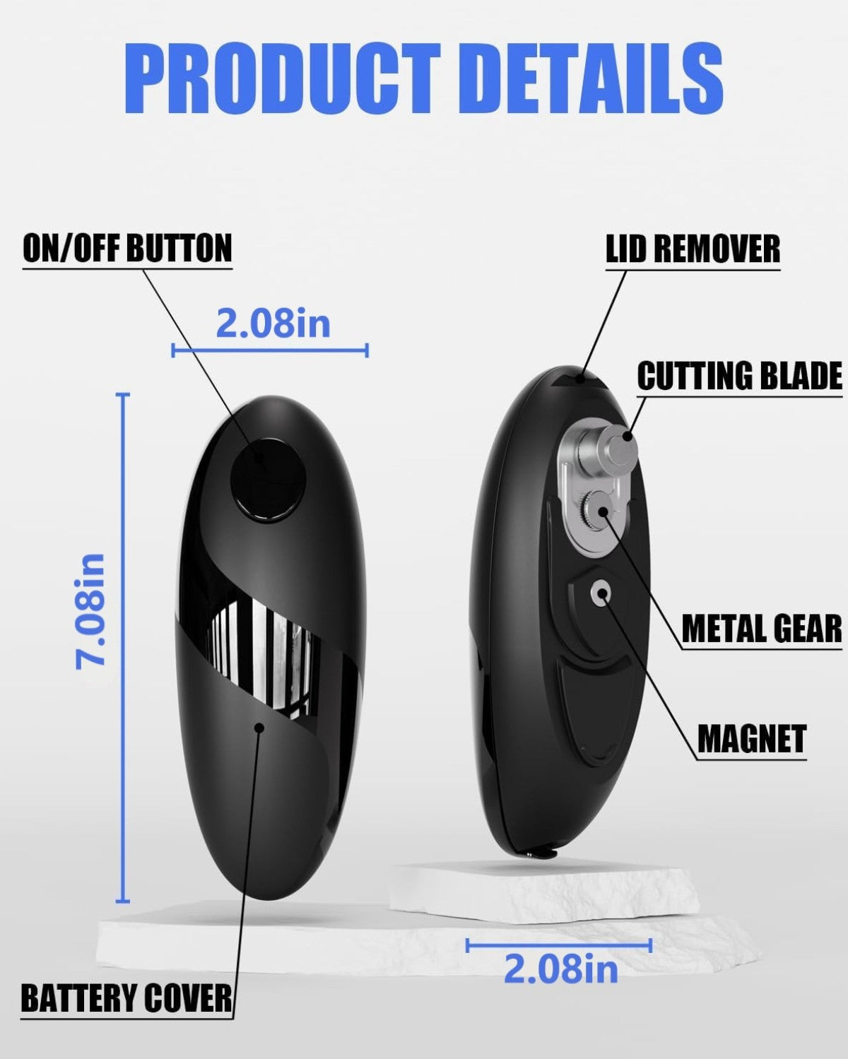 Electric Can Opener, One Touch Automatic Kitchen Can Opener for Seniors with Arthritis, Hands Free & Smooth Edge, Battery Operated, for Any Size Can Bn-link
