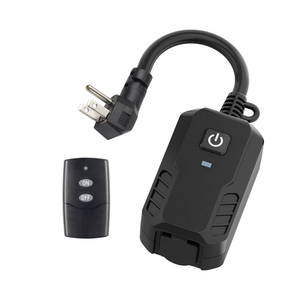 Outdoor Remote Control Outlet Plug Heavy Duty 15A 3-Prong Outlet 6-inc