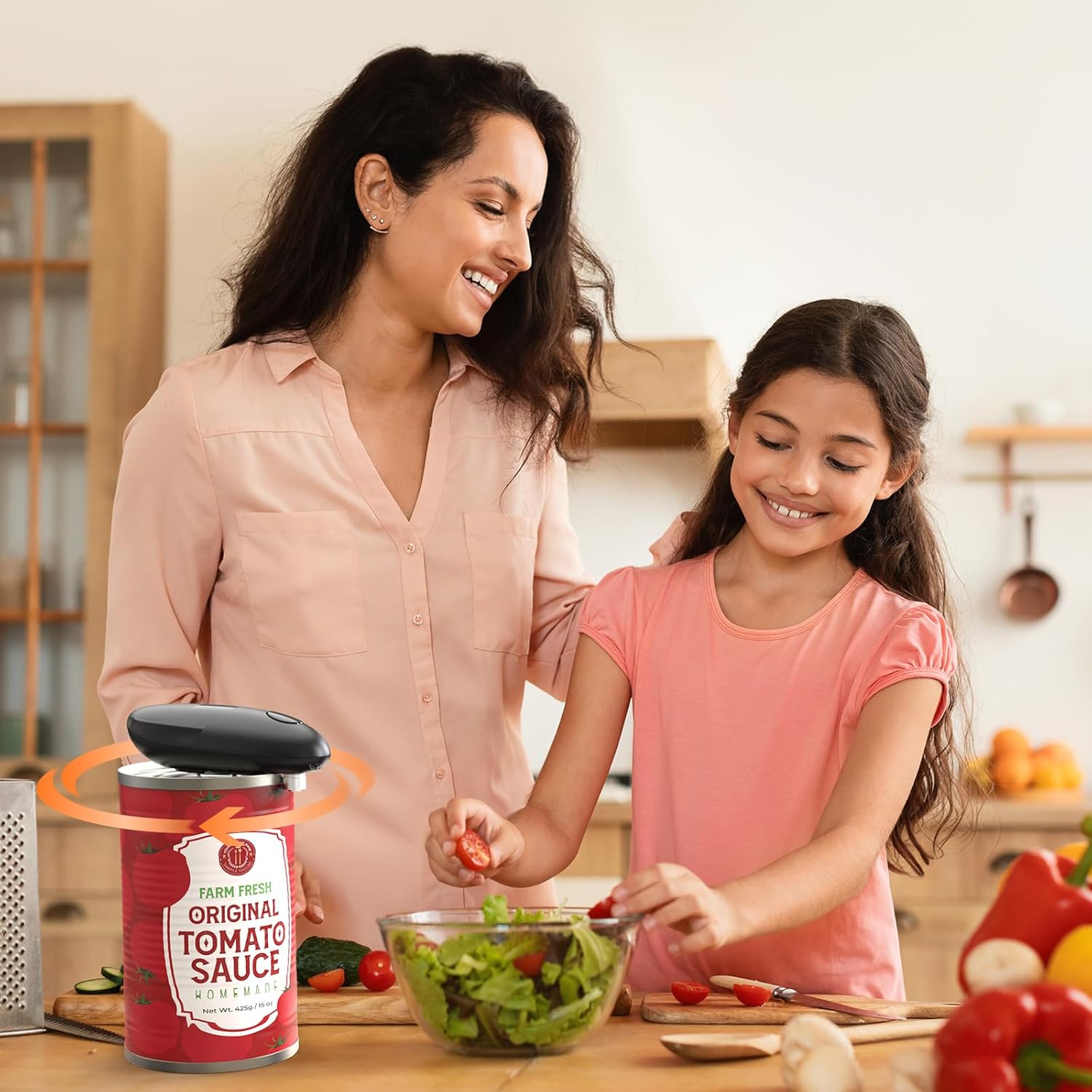 Electric Can Opener, One Touch Automatic Kitchen Can Opener for Seniors with Arthritis, Hands Free & Smooth Edge, Battery Operated, for Any Size Can Bn-link