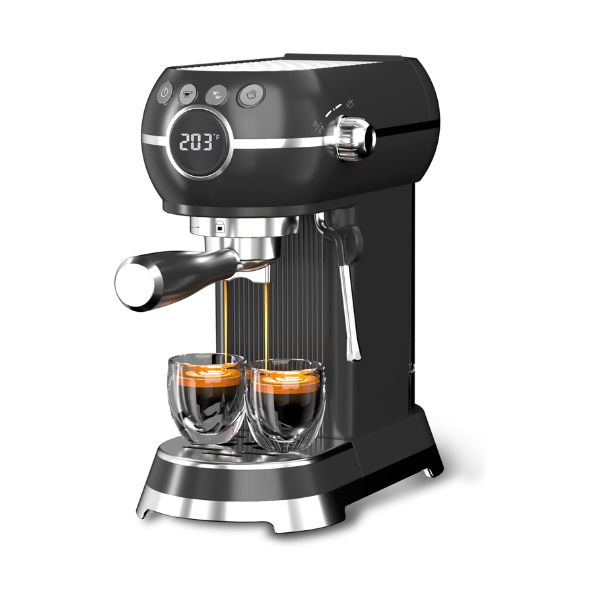 20Bar Compact Espresso Machine with Milk Frother, 27oz Removable Water Tank for Small Spaces, Fast Heat-Up Home Coffee Maker HBN