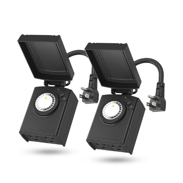 Outdoor Mechanical 24 Hour Programmable Dual Outlet Timer BN-LINK - BN-LINK