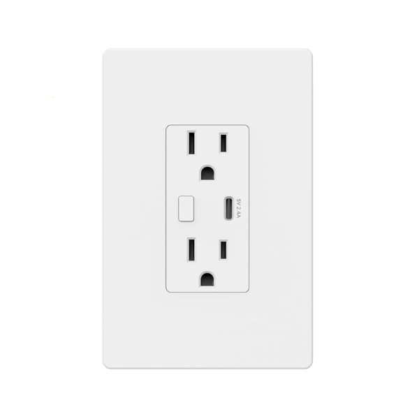 Electrical Outlet Wifi In-Wall Smart WiFi Outlet with High Speed 2.1A USB Port