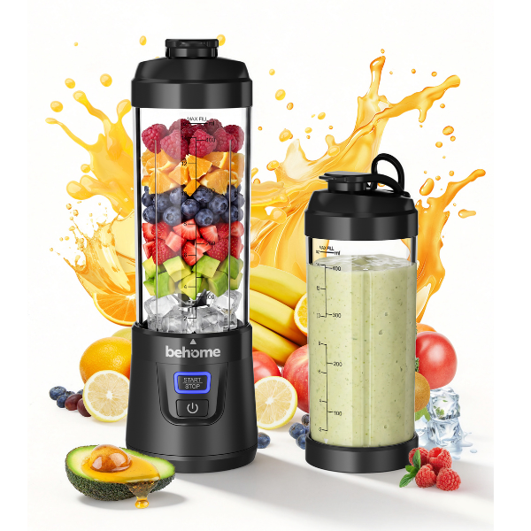 Portable Blender Smoothies and Shakes, Personal Juicer 14 OZ BPA Free Portable Cups, USB-C Rechargeable, Dishwasher Safe Parts - Mini Small Blenders Cup Fits Home, Office, Gym, Travel