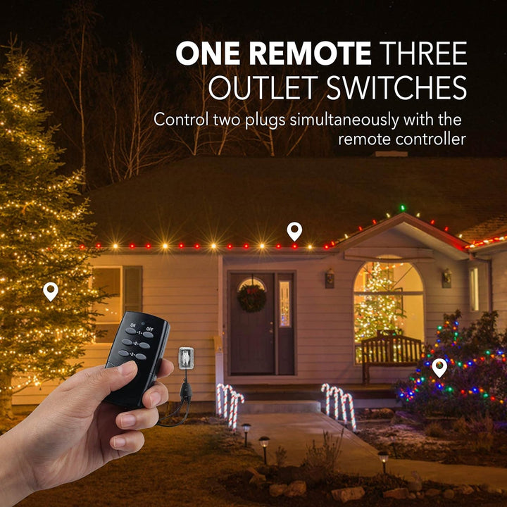 Outdoor Remote Control Dual 3-Prong Outlet Weatherproof Heavy Duty 15A BN-LINK - BN-LINK