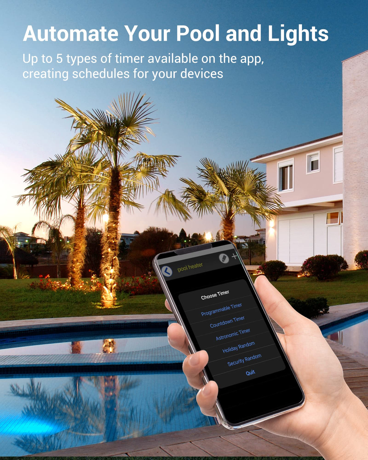 Digital Pool Filter Timer Pool Pump Timer Outdoor Digital Timer Box Heavy Duty 7-Day Programmabl