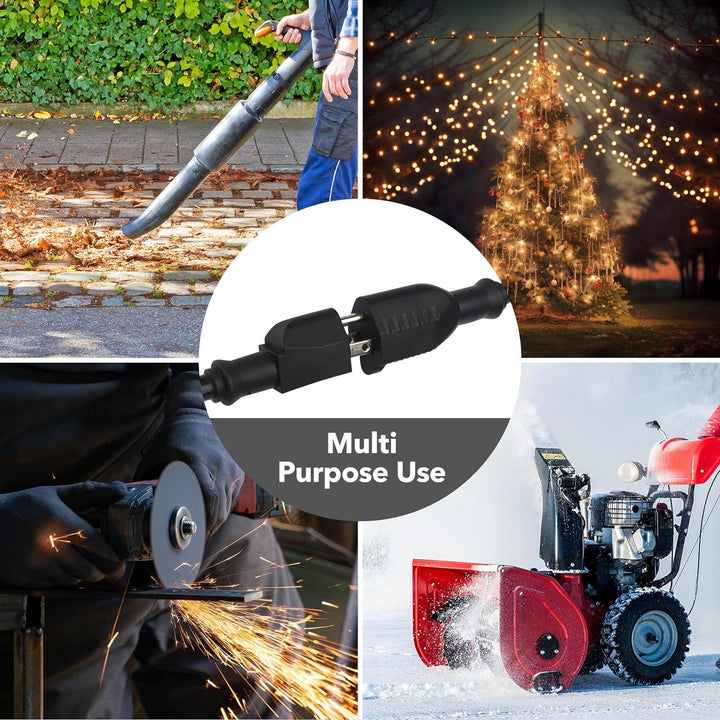 6ft Waterproof Outdoor Extension Cord 12/3 SJTW Heavy Duty Power Black Cord Bn-link - BN-LINK