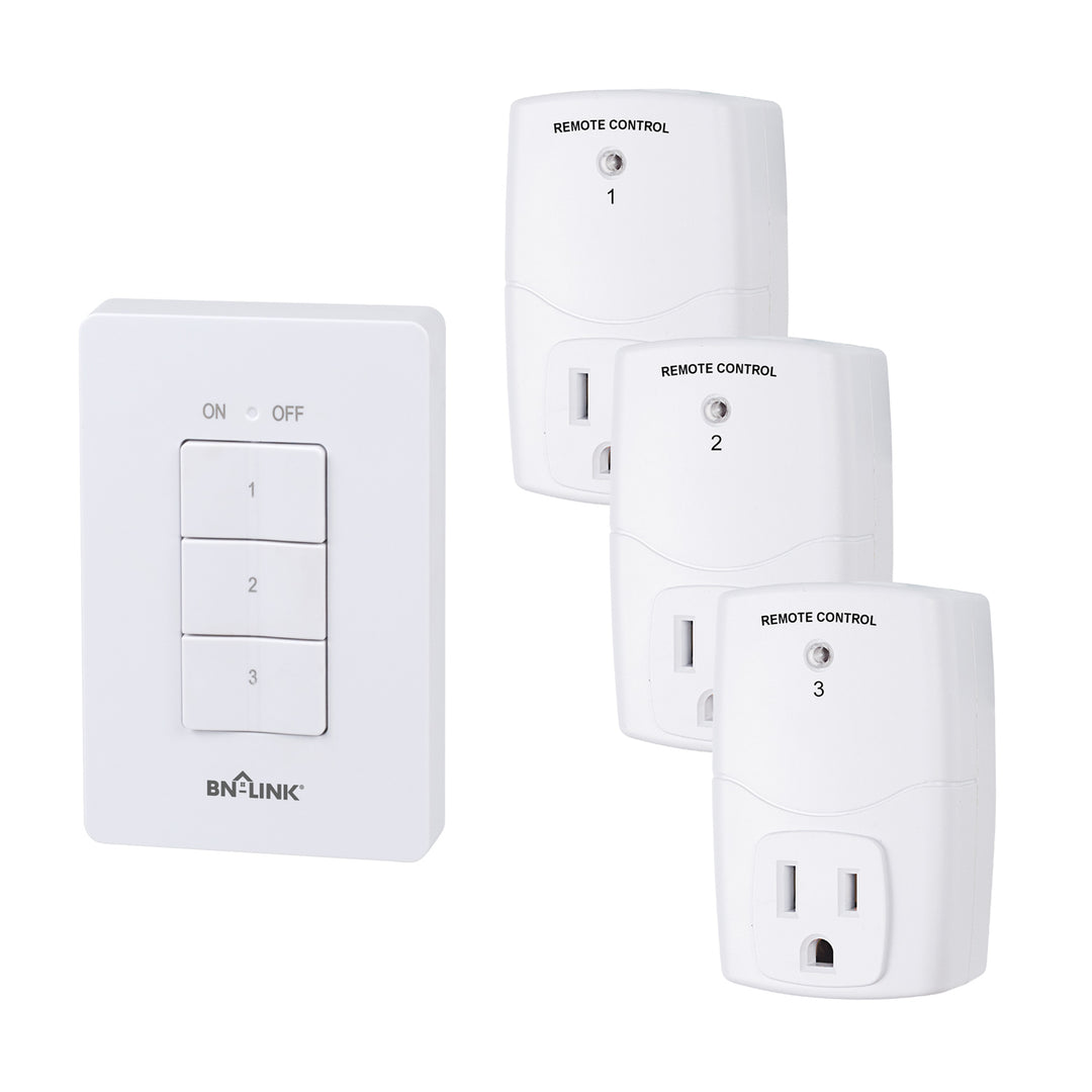 Mini Wireless Remote Control Outlet Switch Power Plug (2 Remotes+5 Outlets)  BN-LINK
