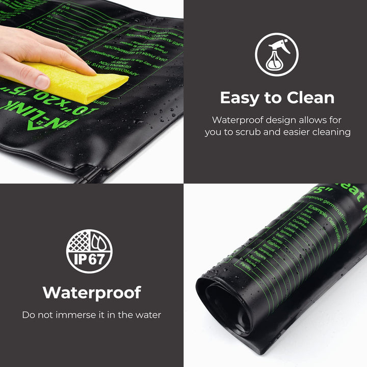 Durable Seedling Heat Mat Heating Pad 10" x 20.75" with Digital Thermostat Set - BN-LINK