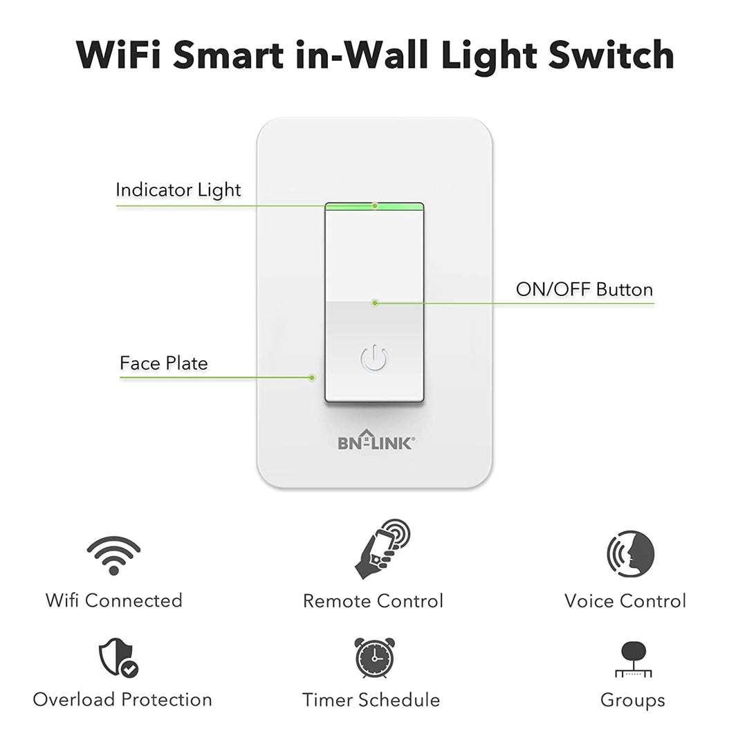 Double WiFi Light Switch & Auto Timer Kit Wireless Control Lamp Wall Plate