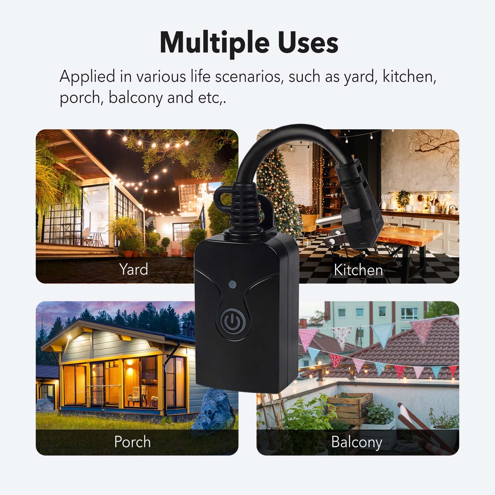 Outdoor Smart WiFi Plug Heavy Duty Timer Compatible Function ETL BN-LINK - BN-LINK