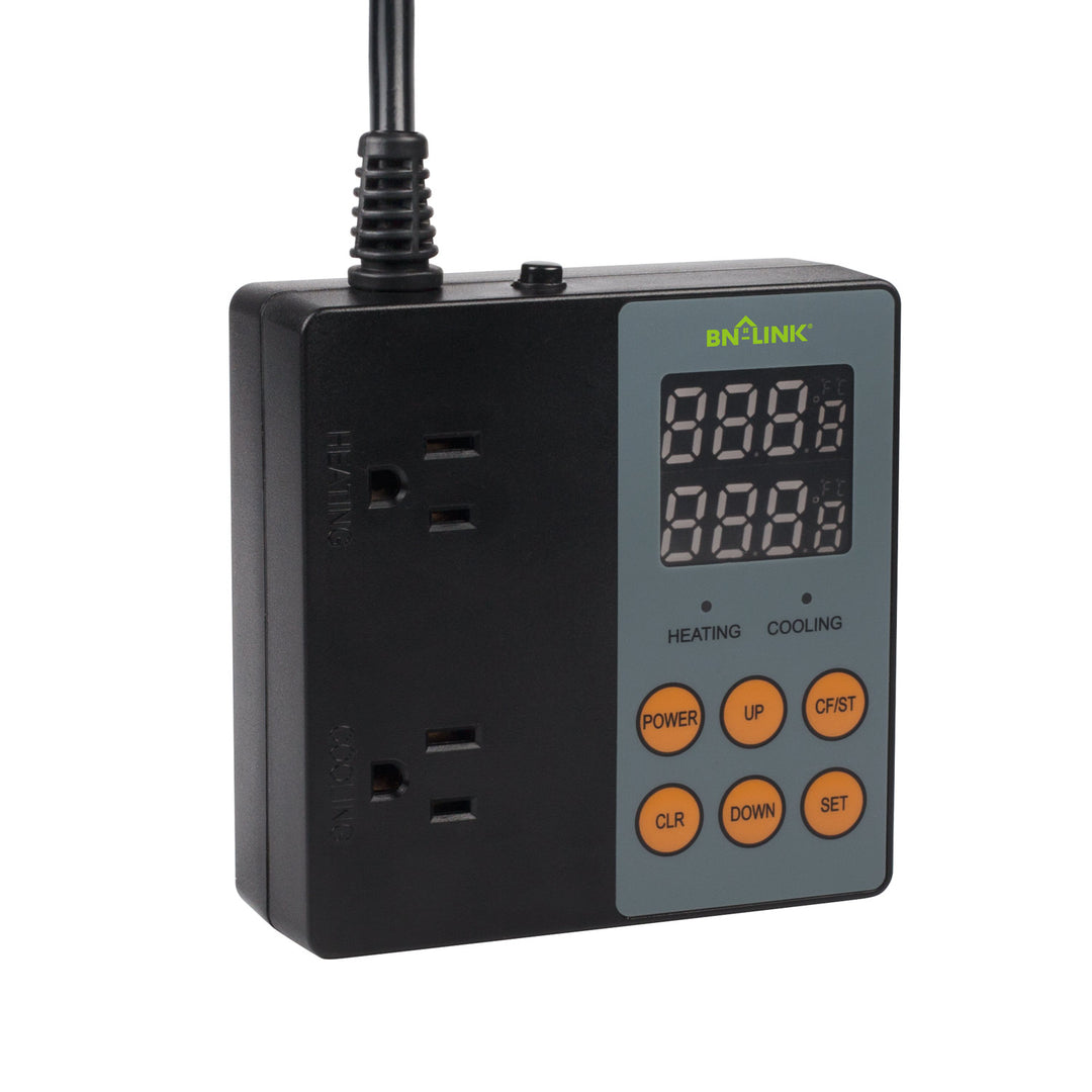 Digital Heating and Cooling Professional Thermostat Controller -40-176°F 15A/1875W BN-LINK - BN-LINK