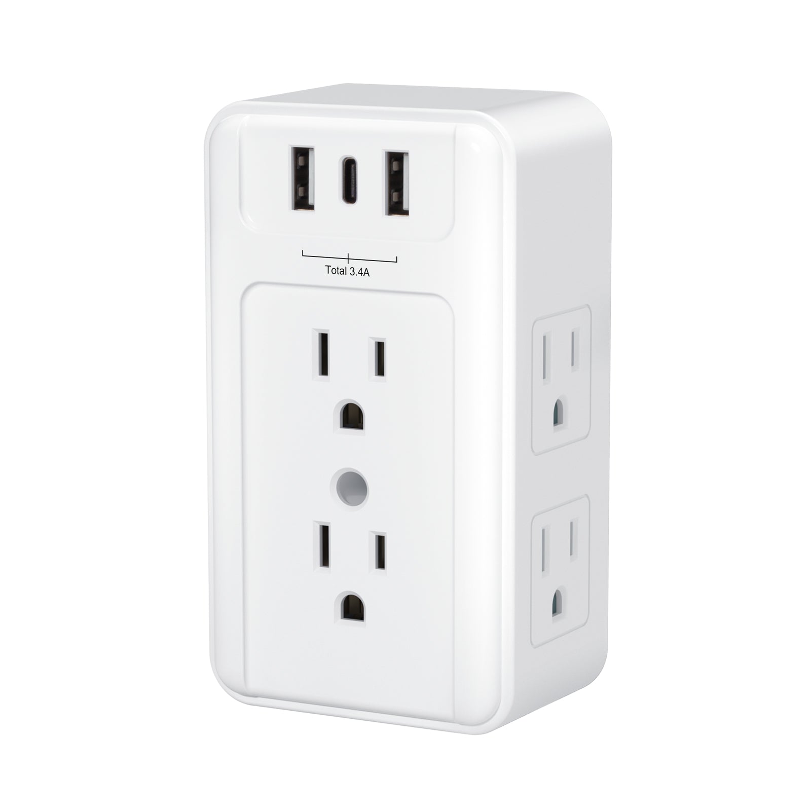 Multiple Plug Outlet Extender 6 Wall Outlets and 3 USB Ports BN-LINK - BN-LINK