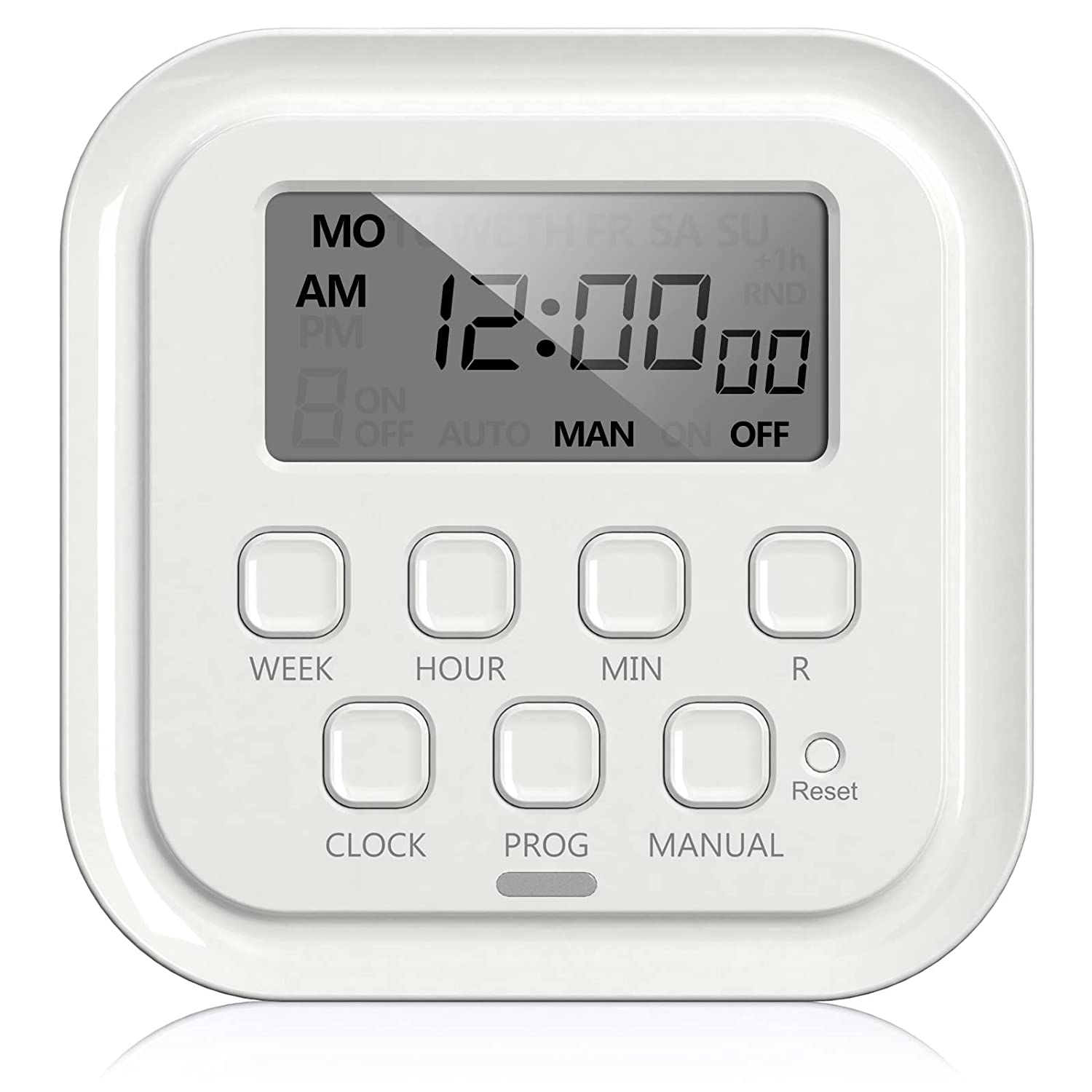 7 Day Heavy Duty Digital Timer, Dual Outlet, On/Off Programs 3-Prong P ...