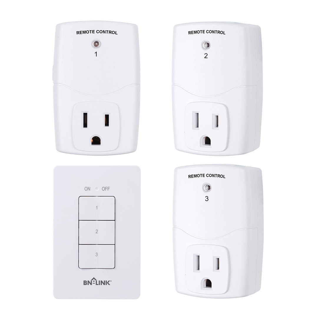 BN-LINK Wireless Remote Control Outlet (1 Remotes + 3 Outlets) Value Pack