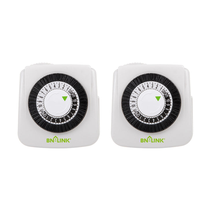 Mini Indoor 24-Hour Mechanical Outlet Timer 2Pack BN-LINK - BN-LINK