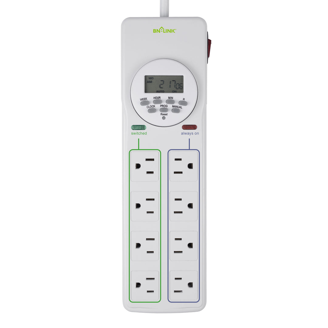 8 Outlet Surge Protector with 7-Day Digital Timer BN-LINK - BN-LINK