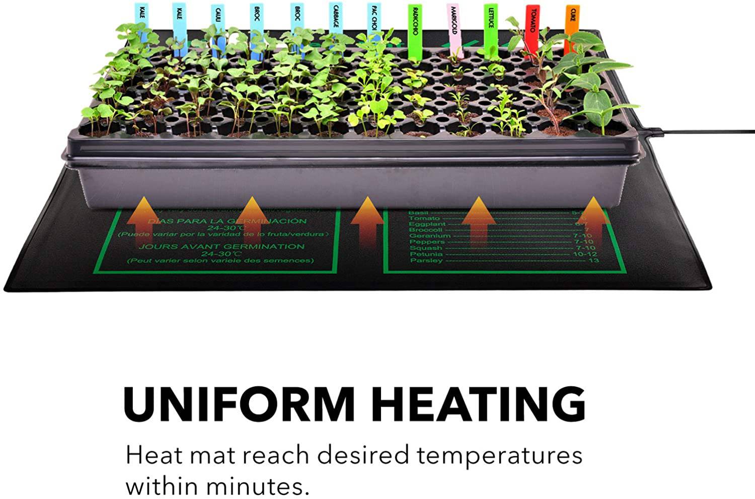 Seedling Heat Mat 20" x 20.75" with Heating Thermostat Outlet Controller BN-LINK - BN-LINK