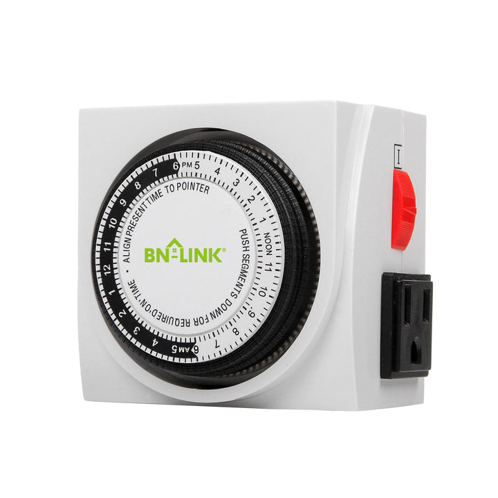Heavy Duty Mechanical Timer Dual Outlet 24 Hours BN-LINK - BN-LINK