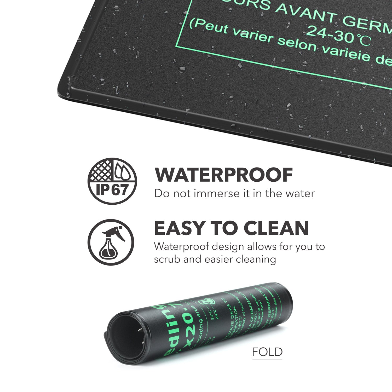 Durable Seedling Heat Mat Warm Hydroponic Waterproof 10