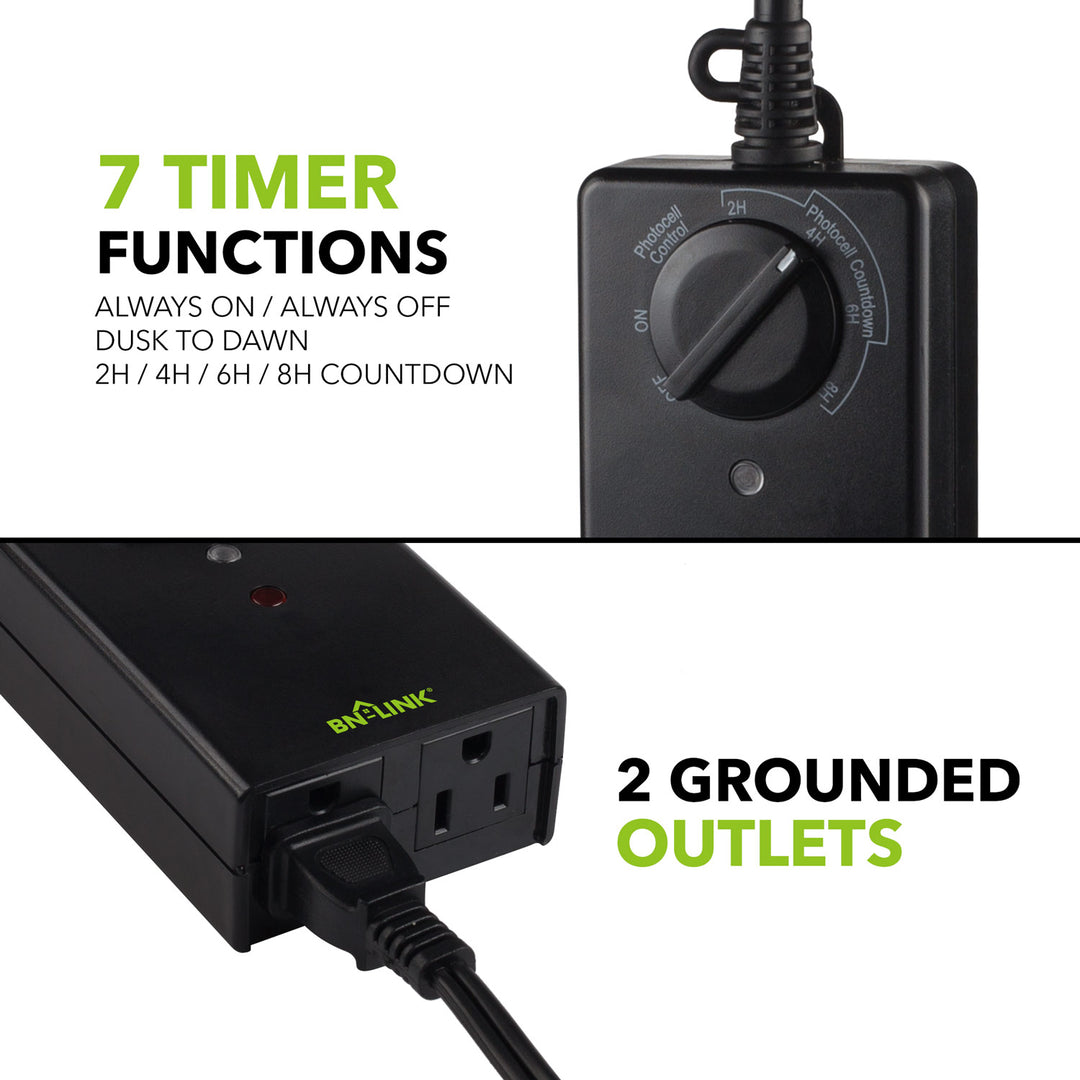 Outdoor 24-H Photocell Countdown Timer Weatherproof BN-LINK - BN-LINK