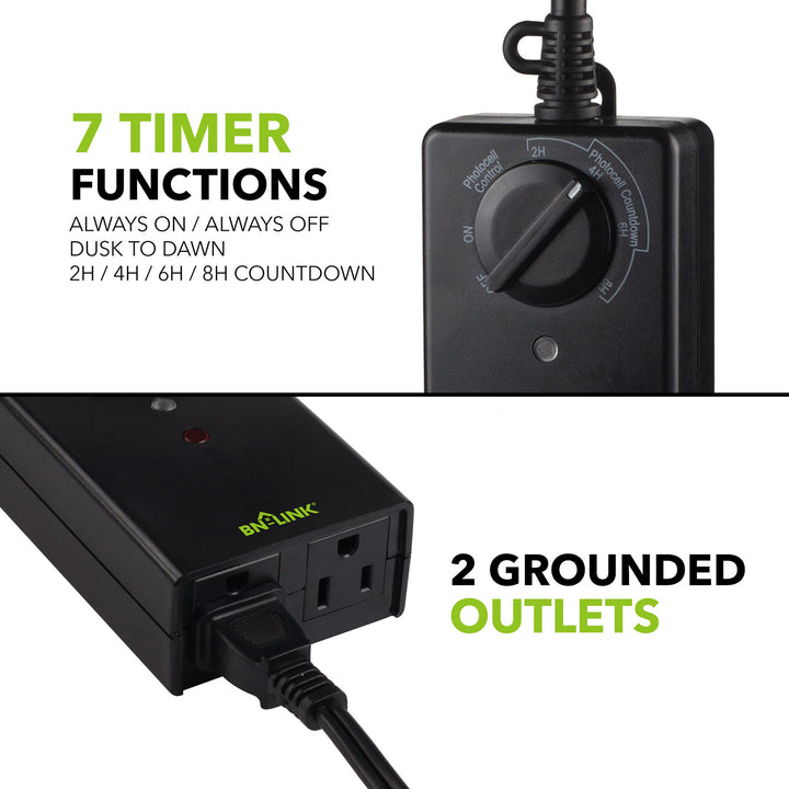 Outdoor 24-H Photocell Countdown Timer Weatherproof BN-LINK - BN-LINK