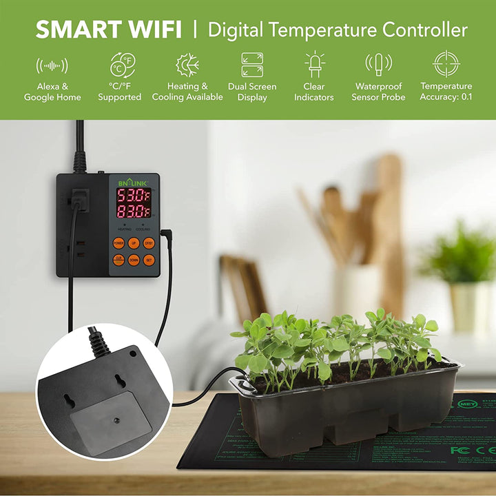 Smart WiFi Temperature Controller Heating Cooling Works with Alexa and Google Home BN-LINK - BN-LINK