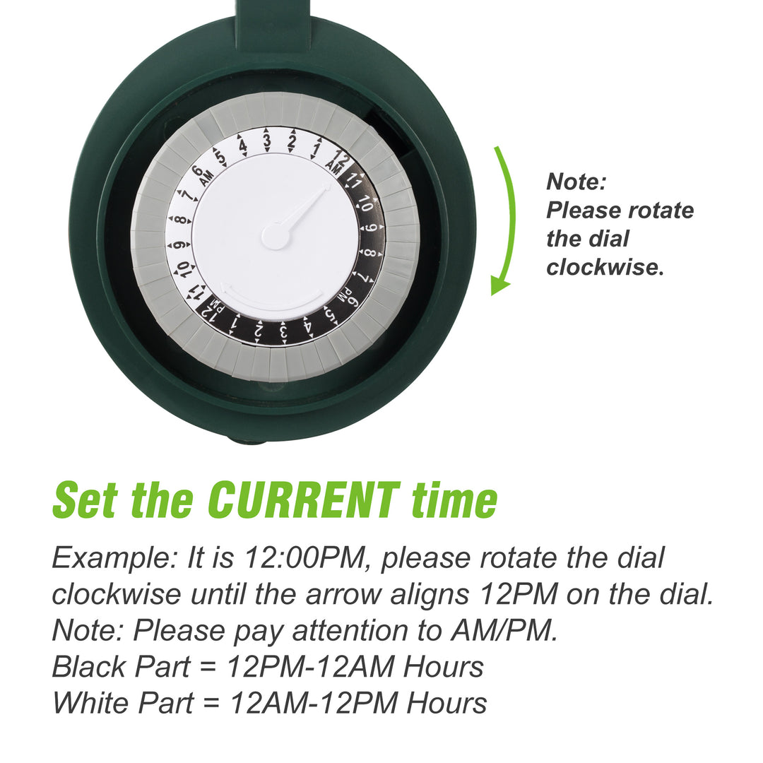 BN-LINK 24 Hour Mechanical Outdoor Multi Socket Timer, 6 Outlet