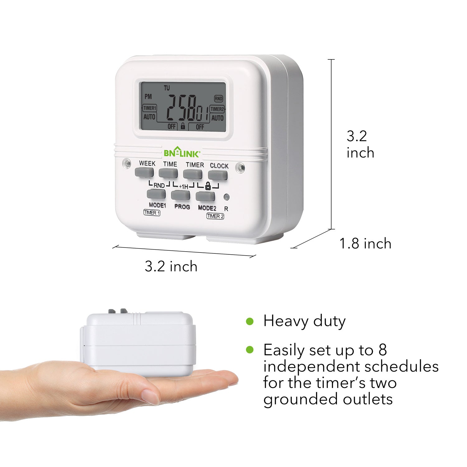 7 Day Heavy Duty Digital Programmable Timer BN-LINK - BN-LINK