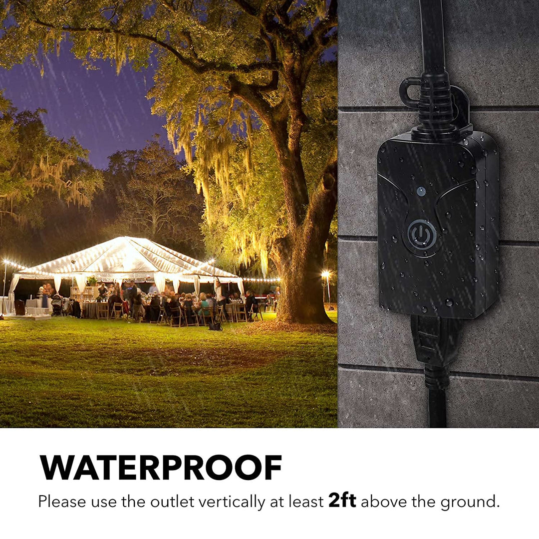 HBN Outdoor Indoor Wireless Remote Control 3-Prong Outlet Weatherproof