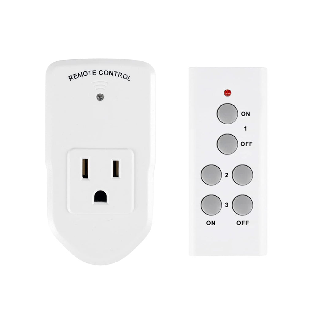 Ivation Programmable Wireless Remote Control 110V AC Plug in Electrical  Outlet Switch - 5 Outlets & 2