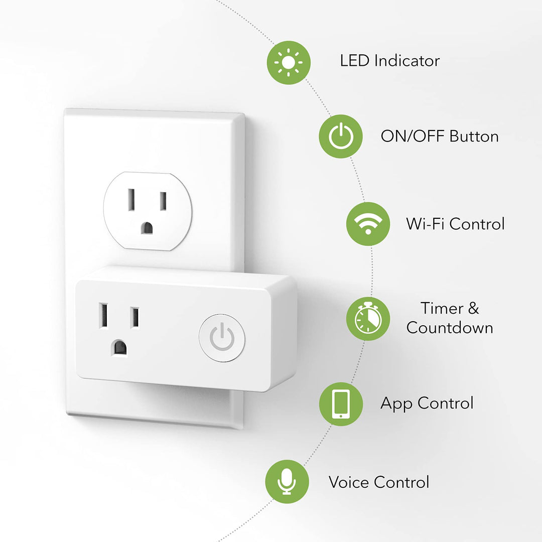 BN-LINK Smart Wi-Fi Plug Outlet, Remote Control by App, Alexa, FI, ETL Listed.