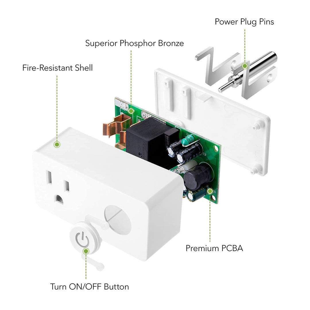 BN-LINK Enchufe inteligente Wi-Fi, control remoto por aplicación,  compatible con Alexa y Google Assistant, resistente a la intemperie,  requiere Wi-Fi