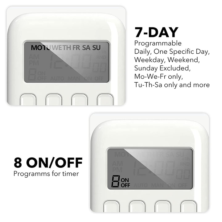 Digital Outlet 7 Day Heavy Duty Programmable 3-Prong Grounded BN-LINK - BN-LINK