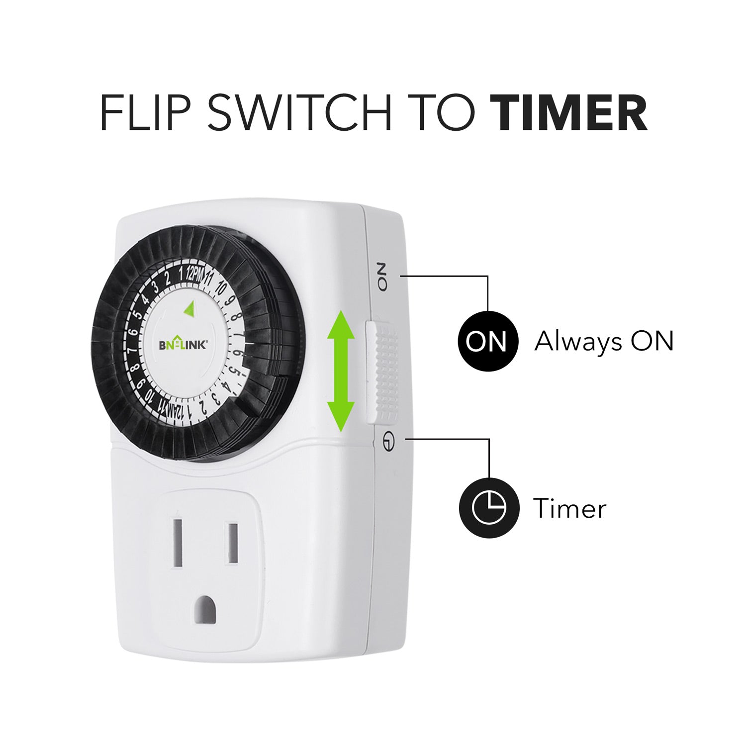 24-Hour Mechanical Outlet Timer 2-Pack BN-LINK - BN-LINK