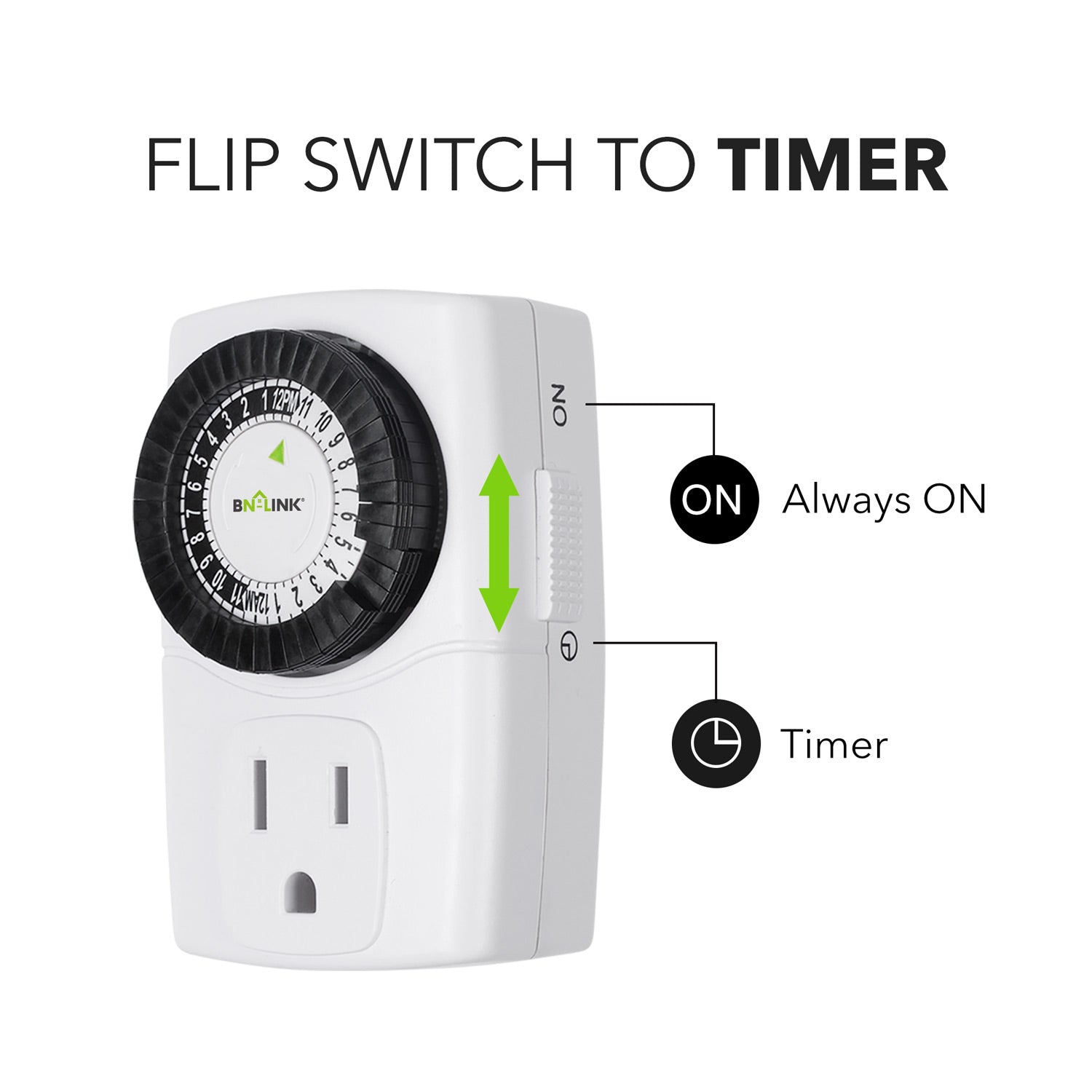 Century Mini Indoor 24-Hour Mechanical Outlet Timer 2 Prong 2-Pack