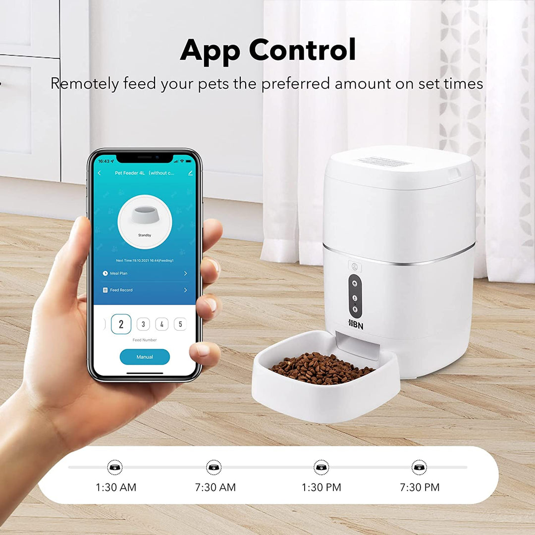 Smart Pet Feeder 6L Auto Food Dispenser for Cat Dogs App Control HBN - BN-LINK