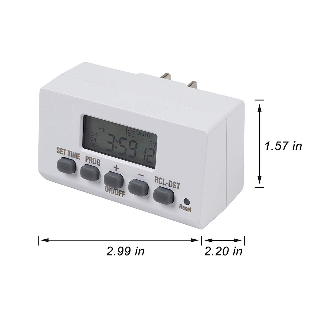 BN-LINK Enchufe de temporizador de salida mecánica para interiores, mini  temporizador eléctrico de 24 horas, paquete de 2 unidades de 3 clavijas U47