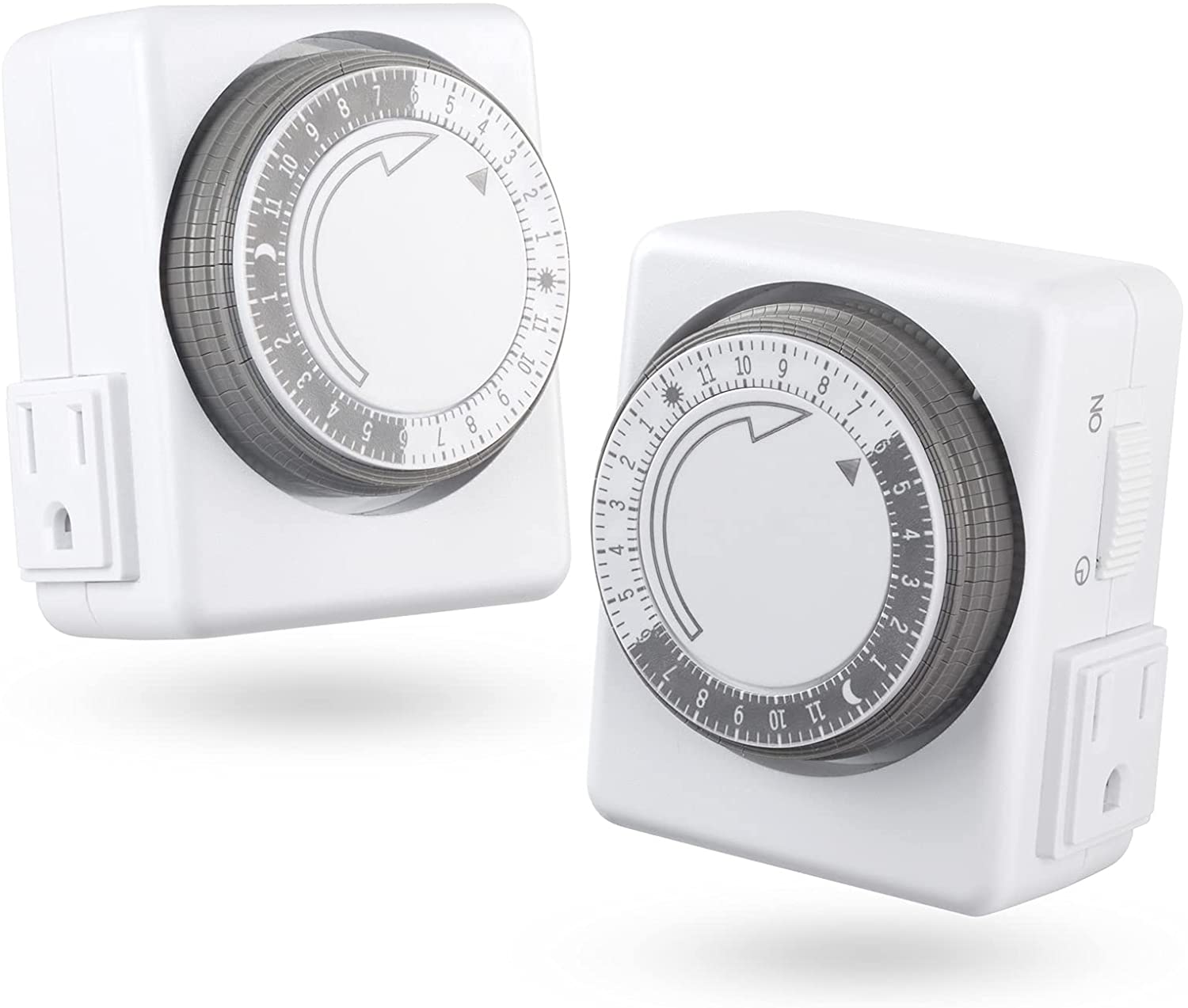 Indoor Timer-24 Hour Plug-in Dual Mechanical Heavy Duty Daily On/Off Cycle (2 PACK) BN-LINK - BN-LINK