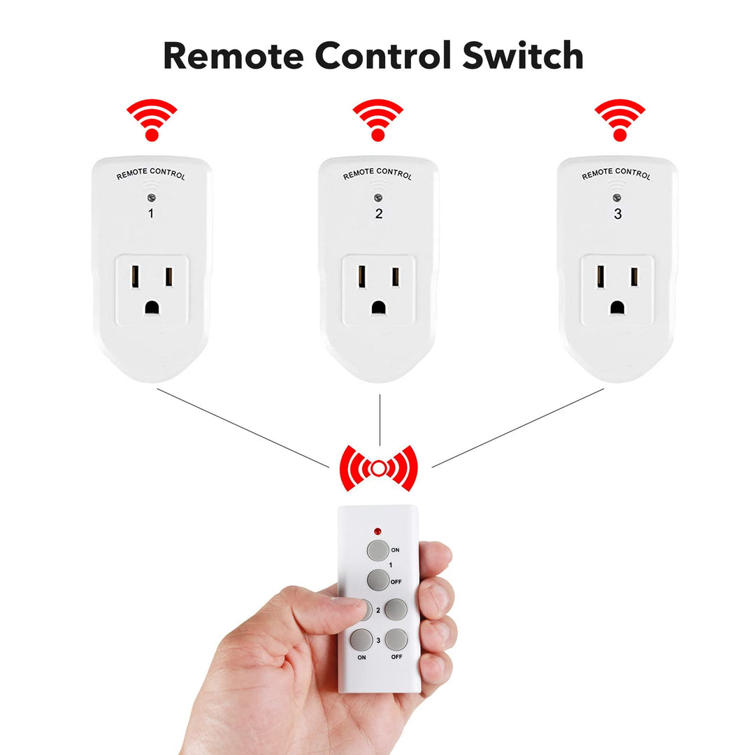 Remote Control Outlet Plug, Save Energy 1200W Easy Installation