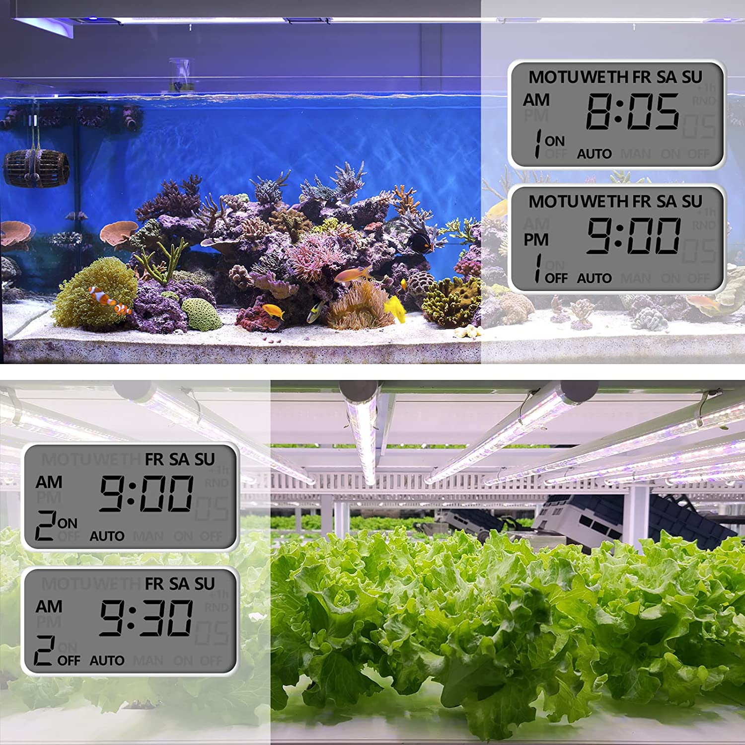 7 Day Heavy Duty Digital Timer, Dual Outlet, On/Off Programs 3-Prong P ...