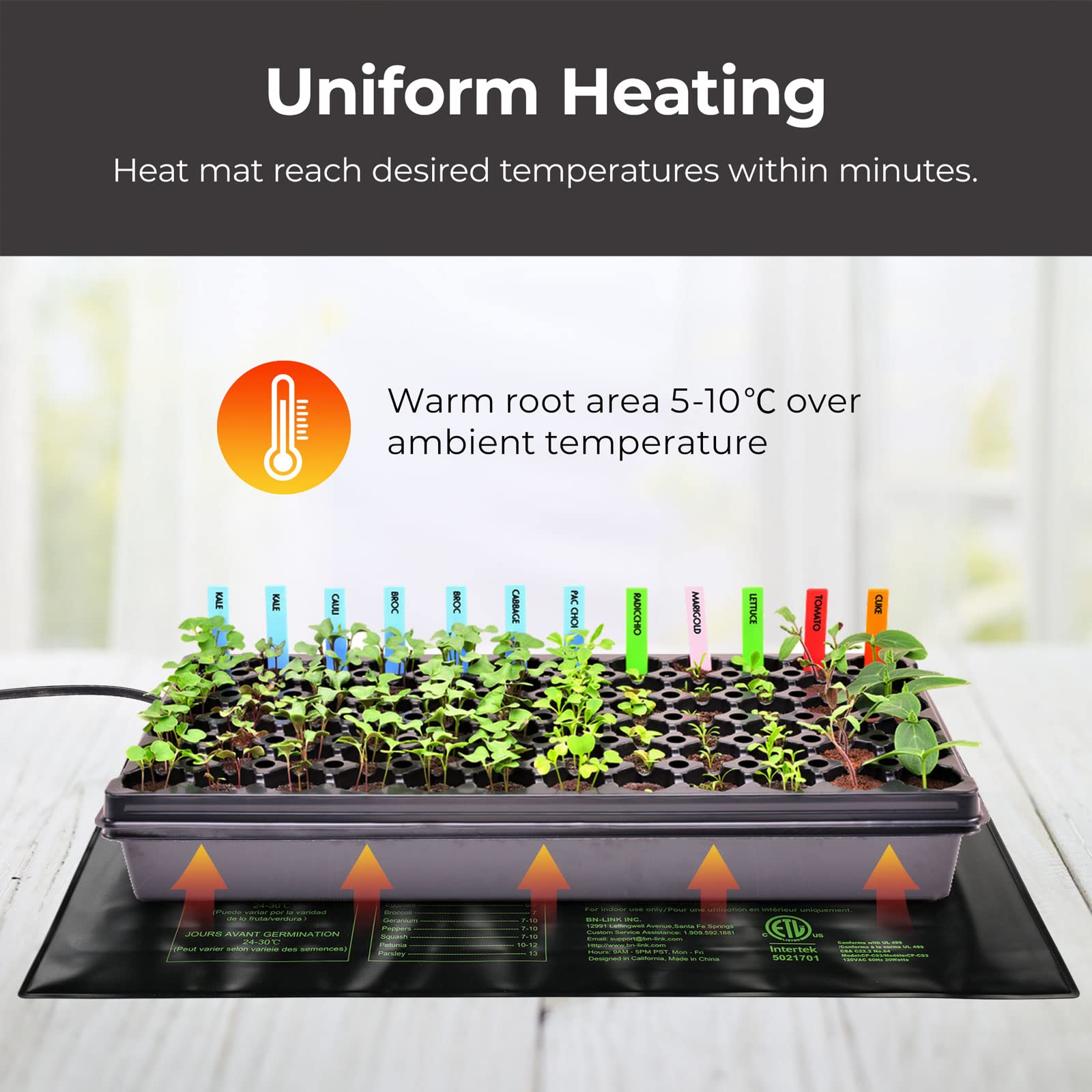 Durable Seedling Heat Mat Warm Hydroponic Heating Pad Waterproof 10*20