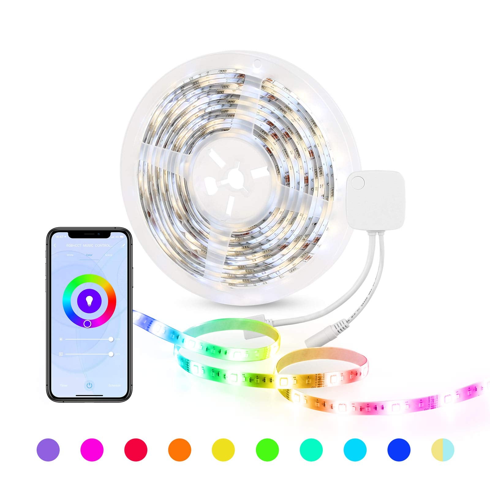 Battery Powered,Motion Sensor Led Light Strips Smart Night Light Motion  Activated Led Strip Light for Room Cool White Light-5M / 16.4ft