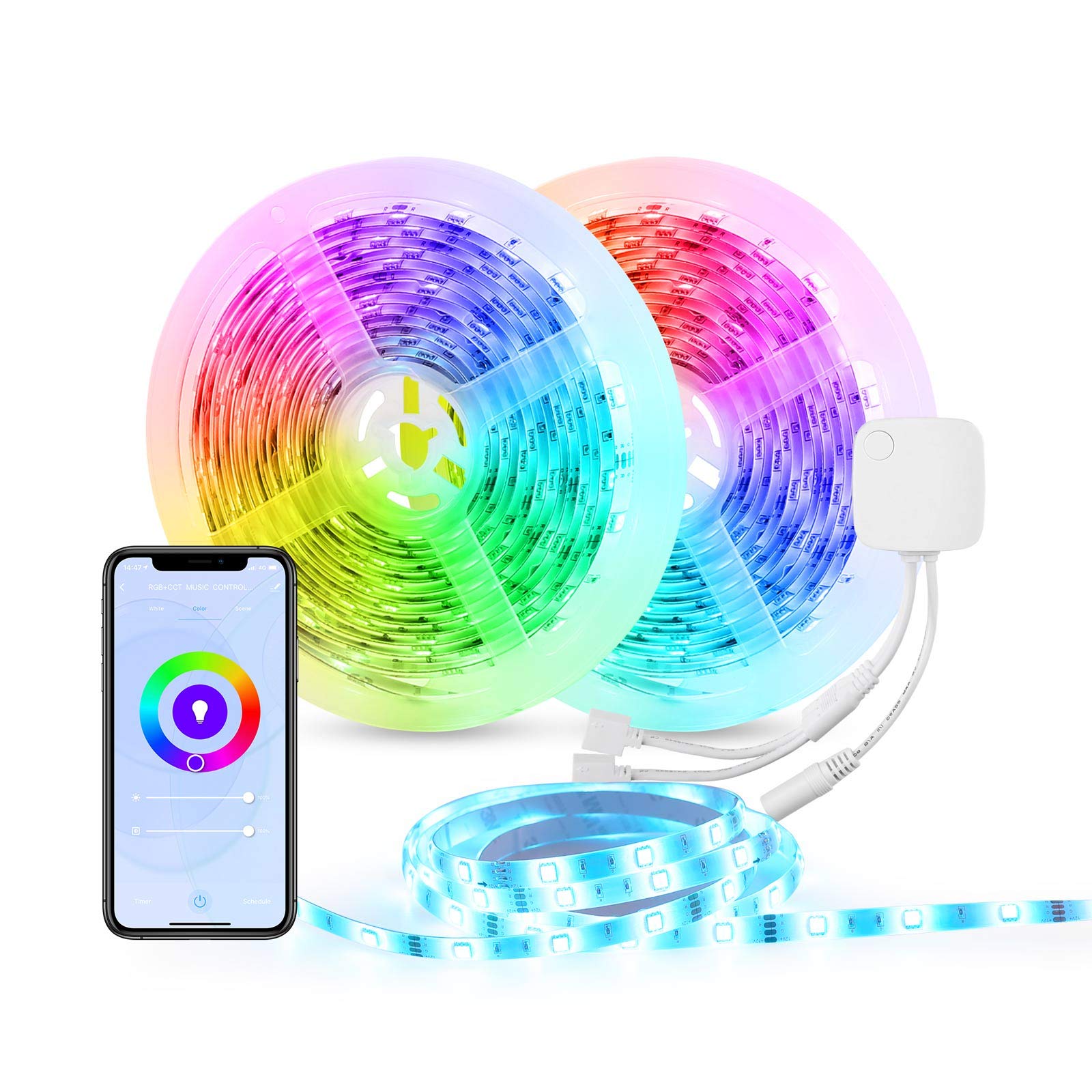 Alt det bedste lungebetændelse Necklet Smart LED Strip Lights 32.8ft WiFi RGB LED Light Strips Work with Alex -  BN-LINK