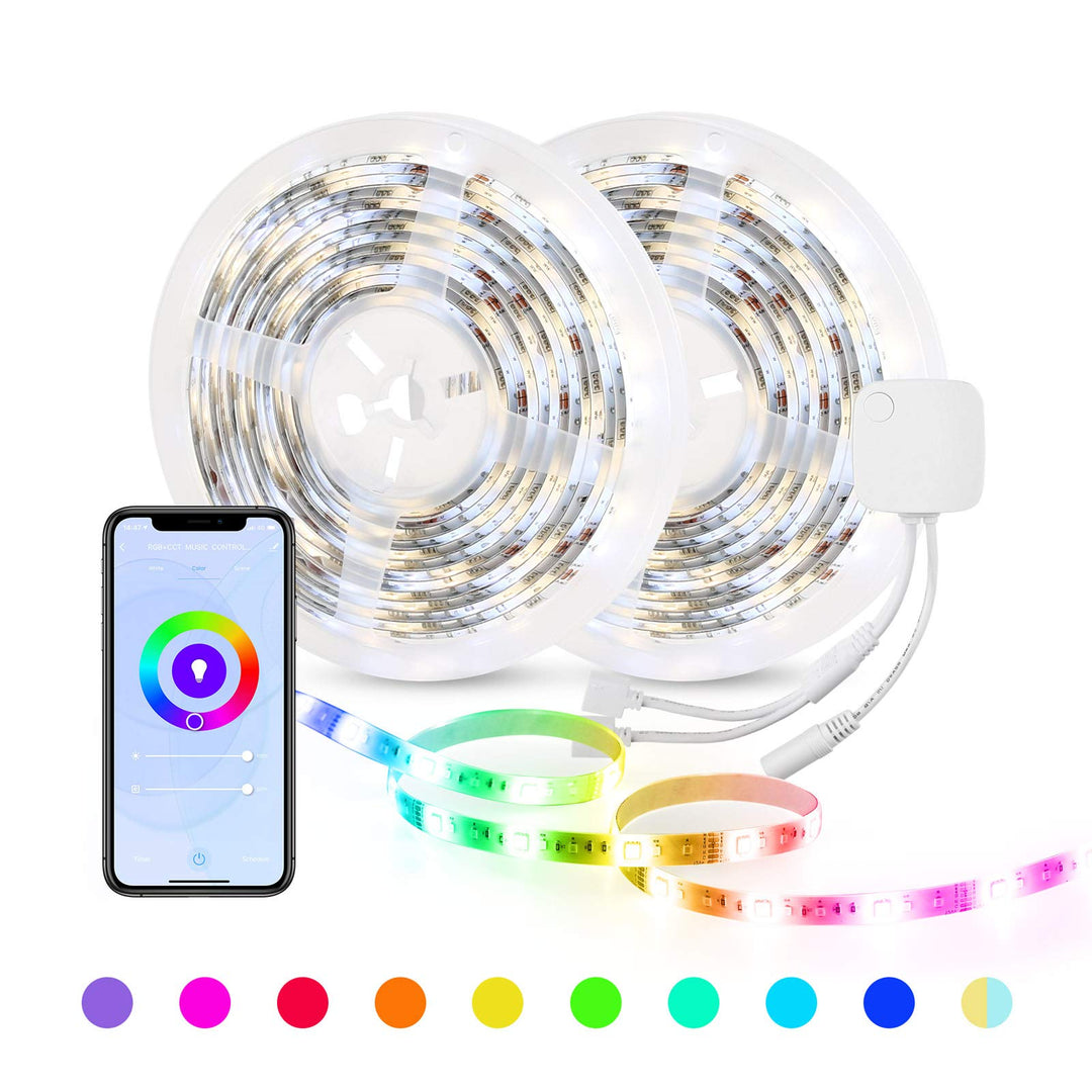 Smart LED Strip Light, 32.8ft WiFi RGBW LED Light Strips Work with Alexa and Google Assistant HBN - BN-LINK