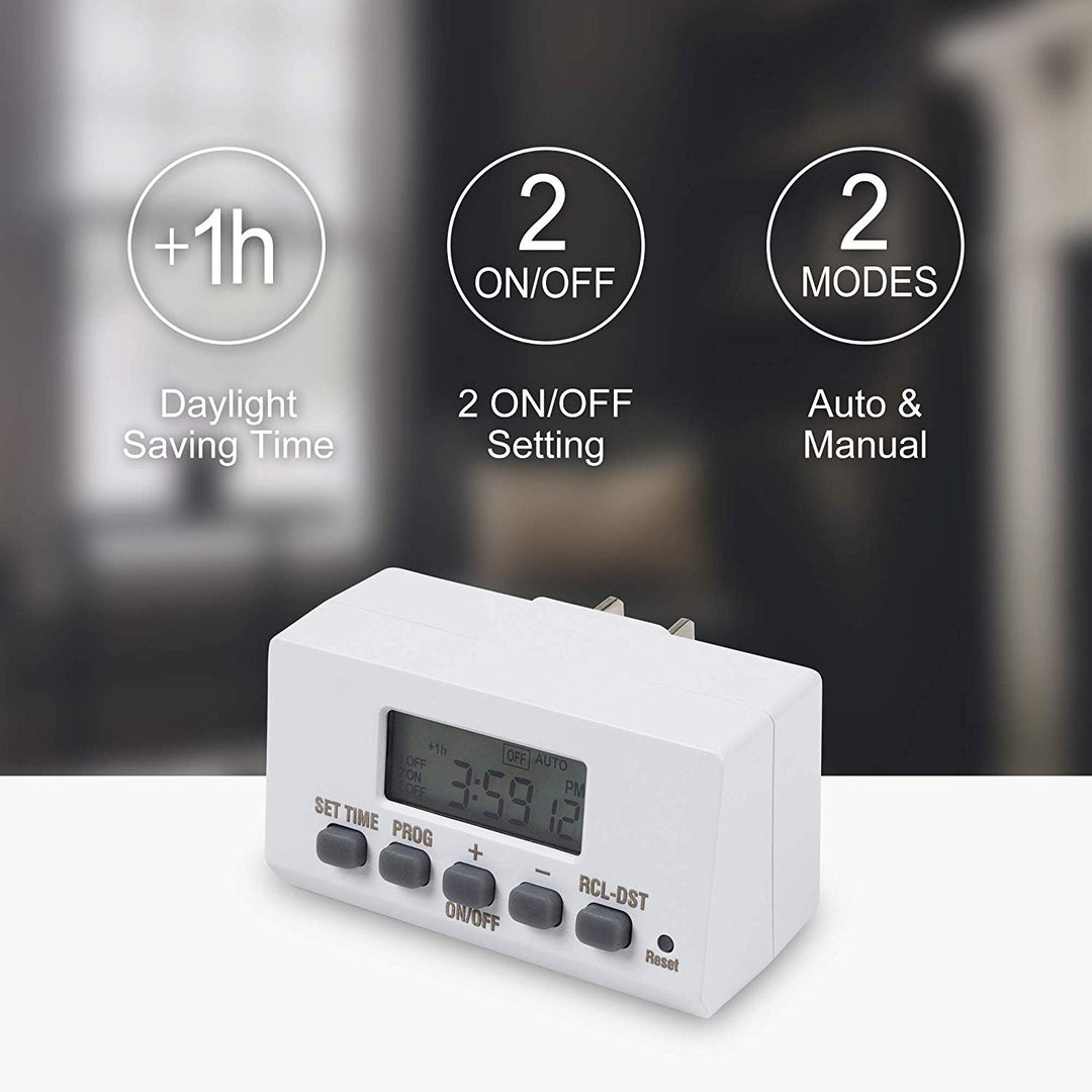 Mini Indoor Stackable 24-Hour Digital Outlet Timer 2 Pack BN-LINK - BN-LINK